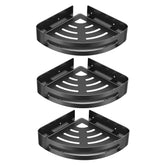 FOSSA Bathroom Shelf, Rustproof Corner Shower Caddy for Bathroom Kitchen Organizer, 304 Stainless Steel (Triangle,3 Packs) (Black) - Fossa Home